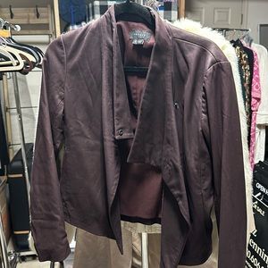 Oxblood lambskin jacket